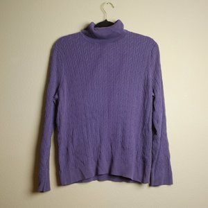 Talbots Purple Ribbed Turtleneck